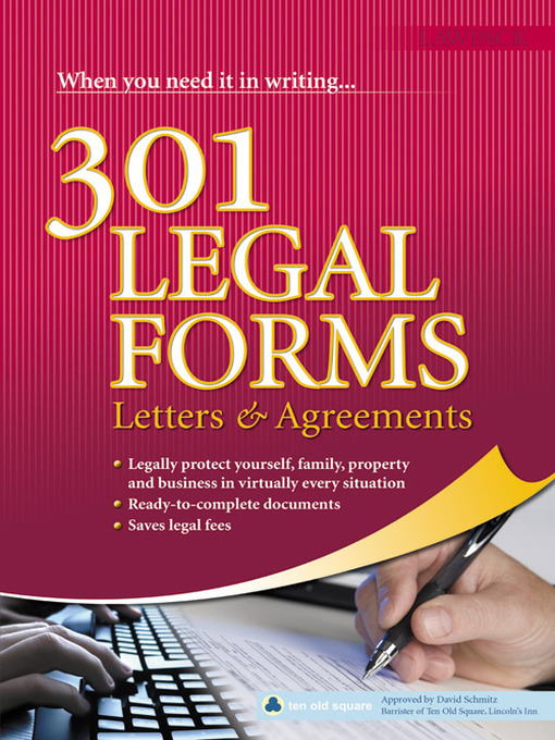 Title details for 301 Legal Forms, Letters & Agreements by David Schmitz - Available